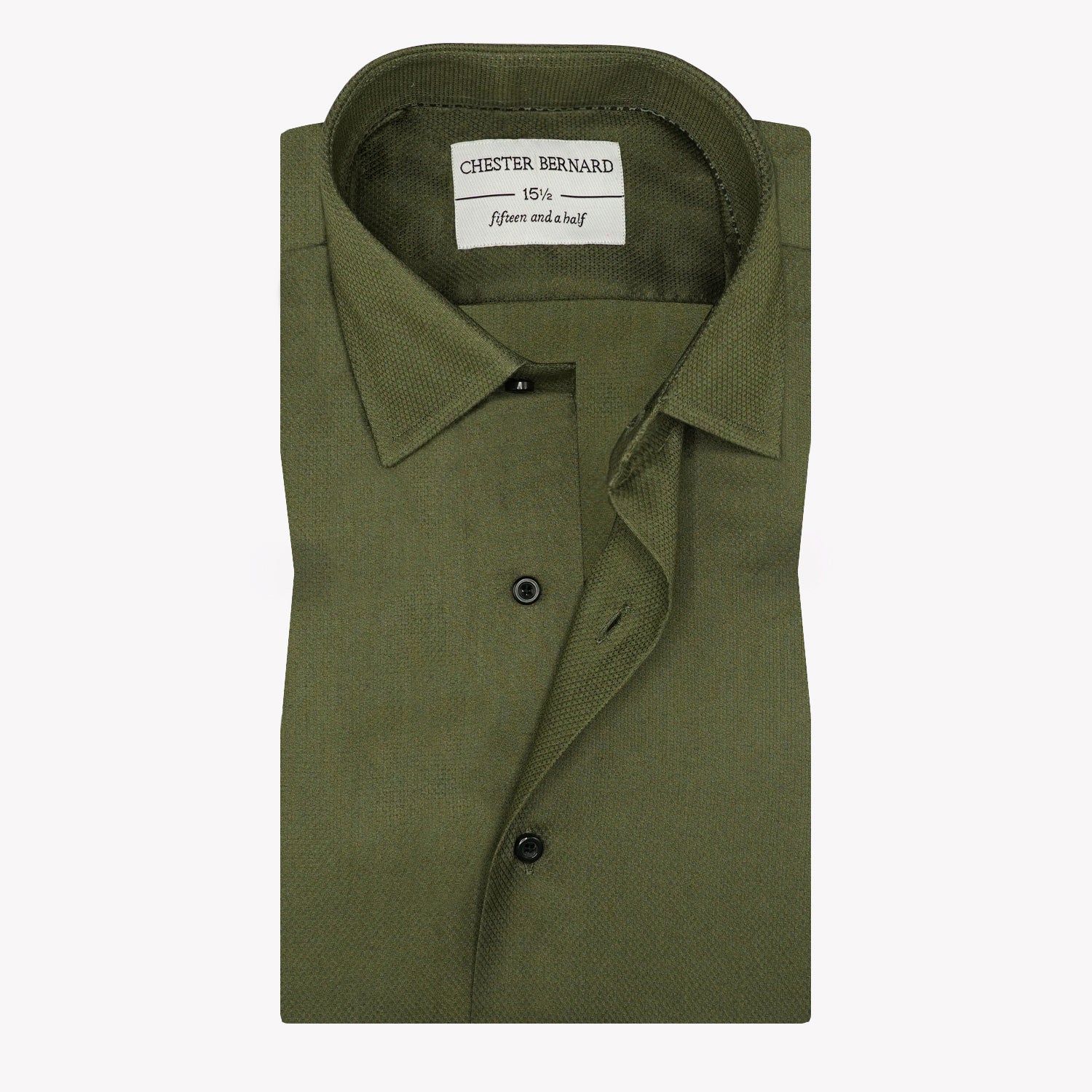 Olive Green Jacquard Cotton Shirt OL-560