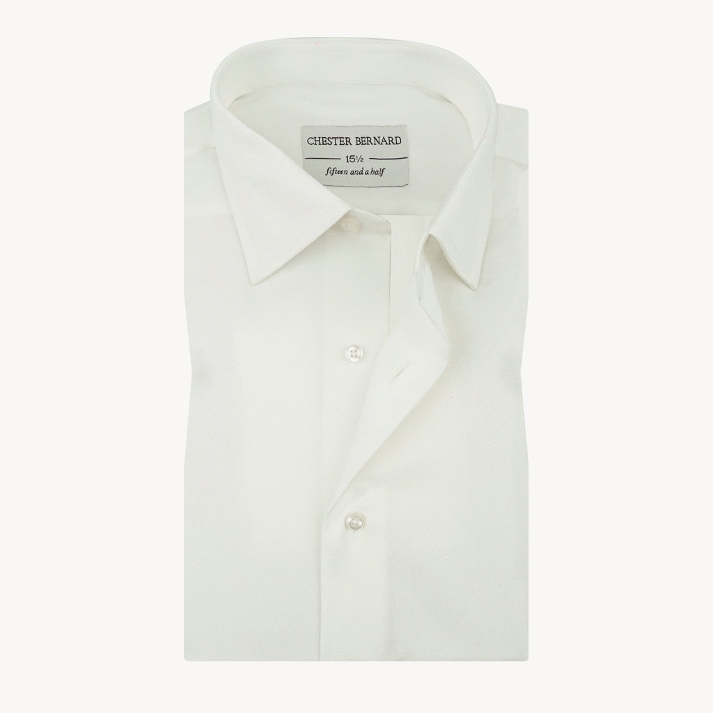 Plain White Ivory Luxe Premium Twill Shirt OL-541