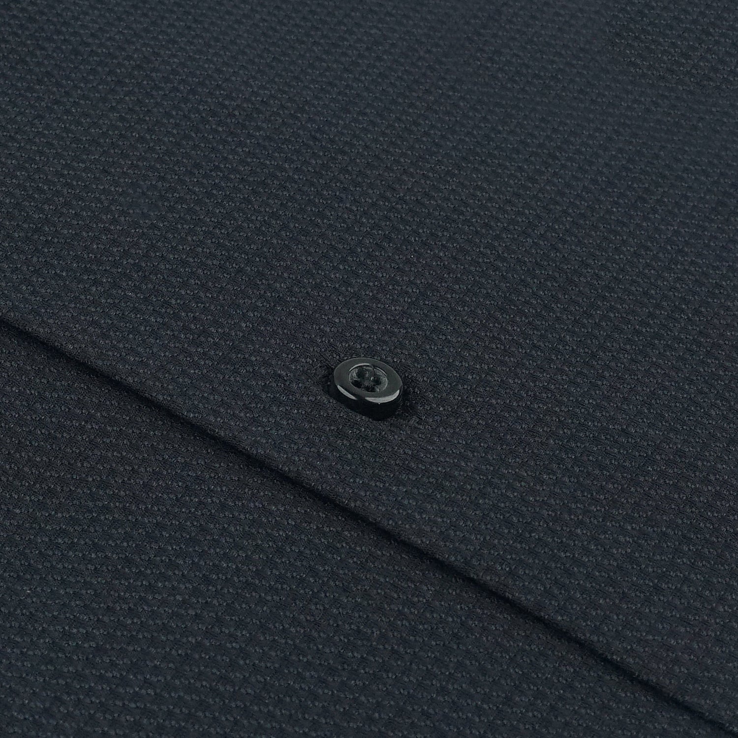 Obsidian Black Textured Shirt with Red Piping