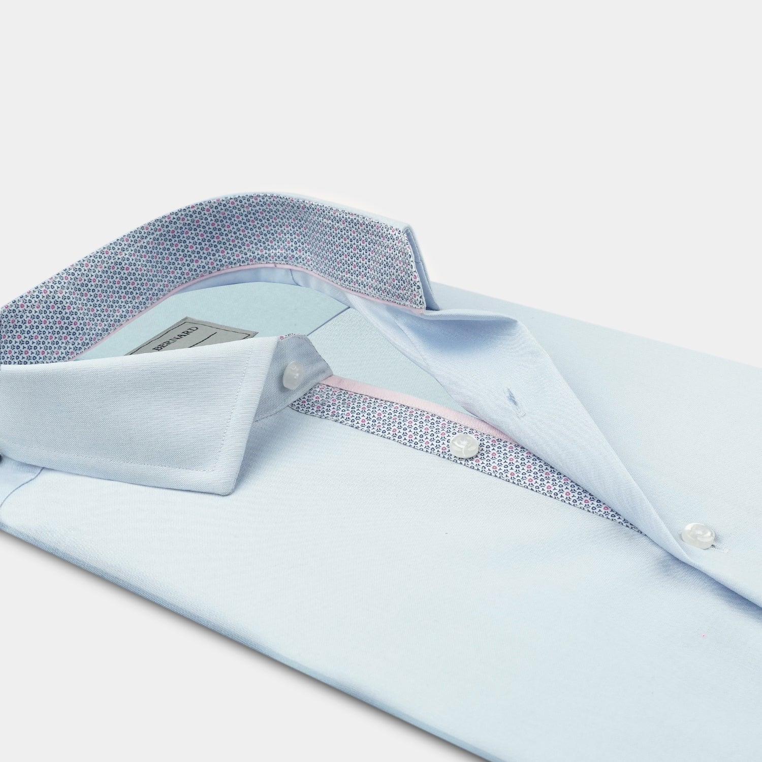 Sky Blue Shirt with Inlay & Pink Piping