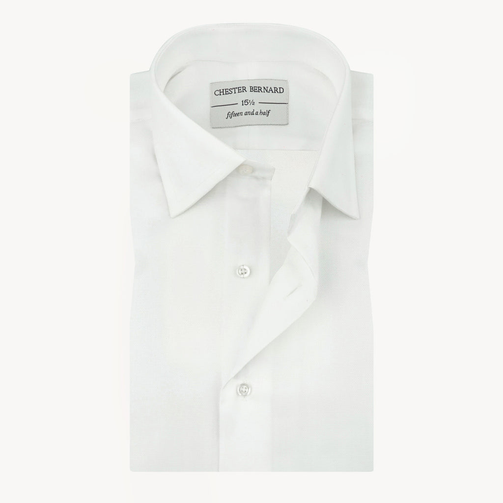 White Essential Textured Formal Shirt OL-581