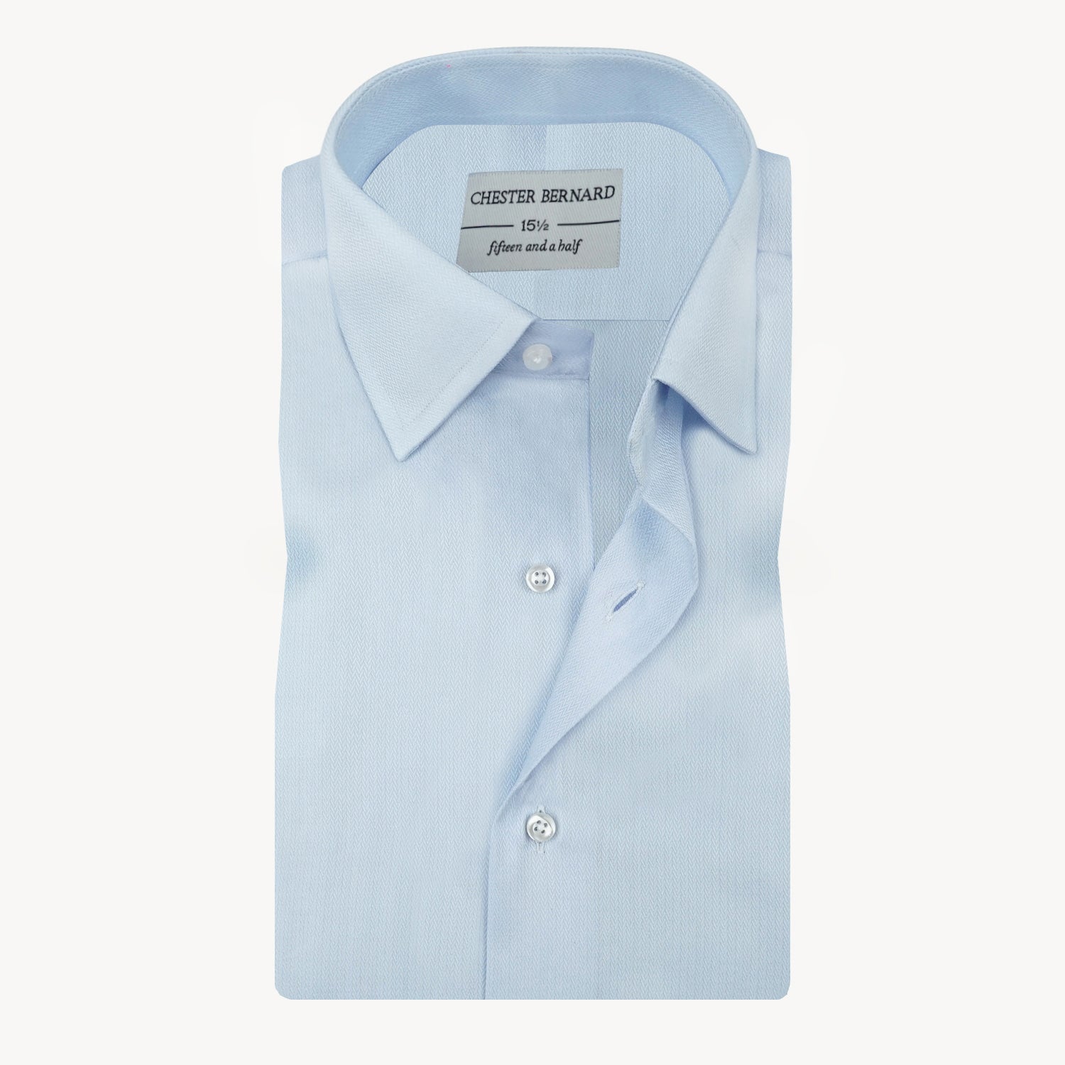 Light Blue Herringbone Shirt