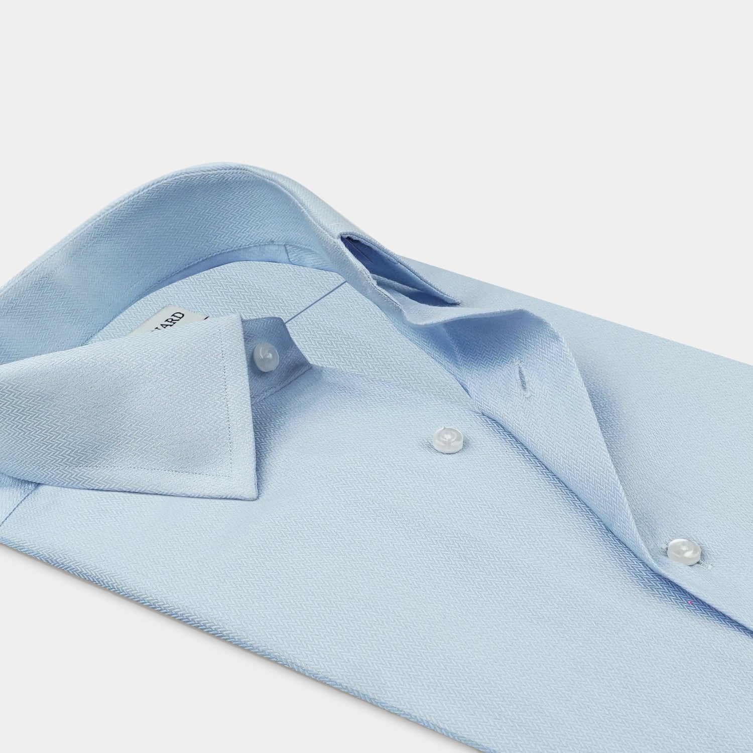 Light Blue Herringbone Shirt