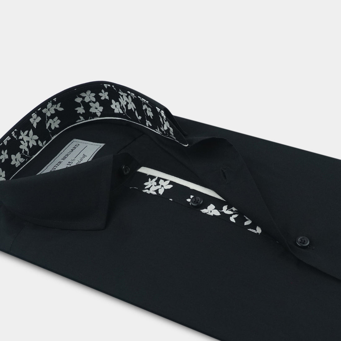 Black Shirt with Floral Inner INALY OL-574