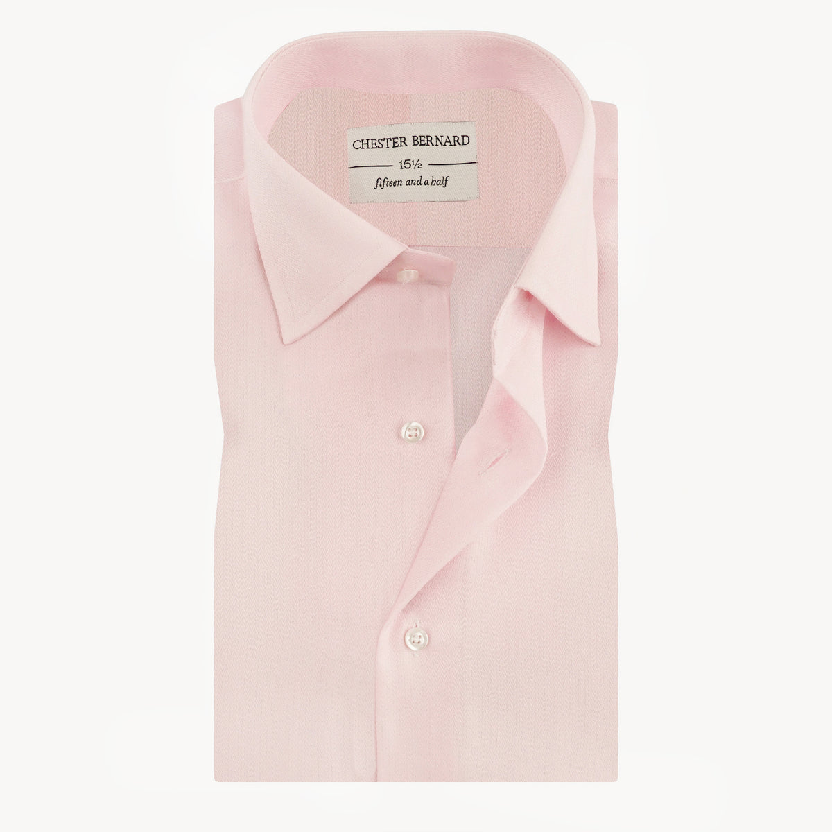 Blush Pink Herringbone Dress Shirt