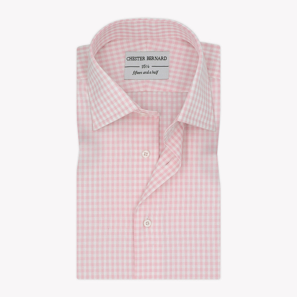 Signature Powder Pink Checks Formal Shirt For Mens 1