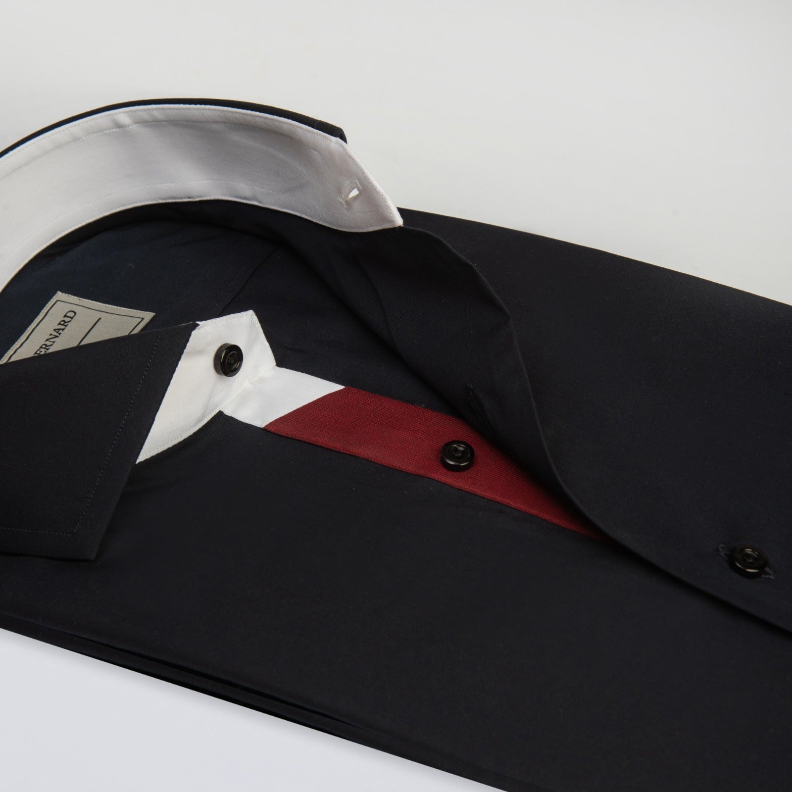 Midnight Navy Blue Shirt with Contrast Placket