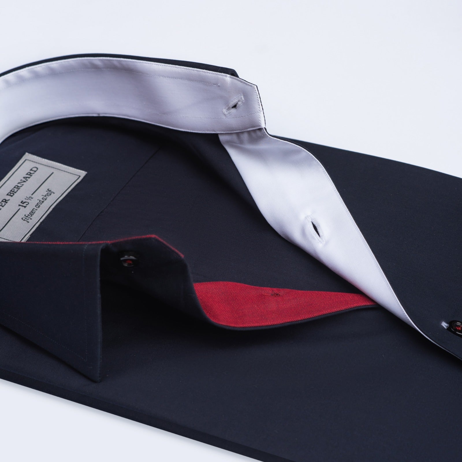 Navy Contrast Collar Dress Shirt