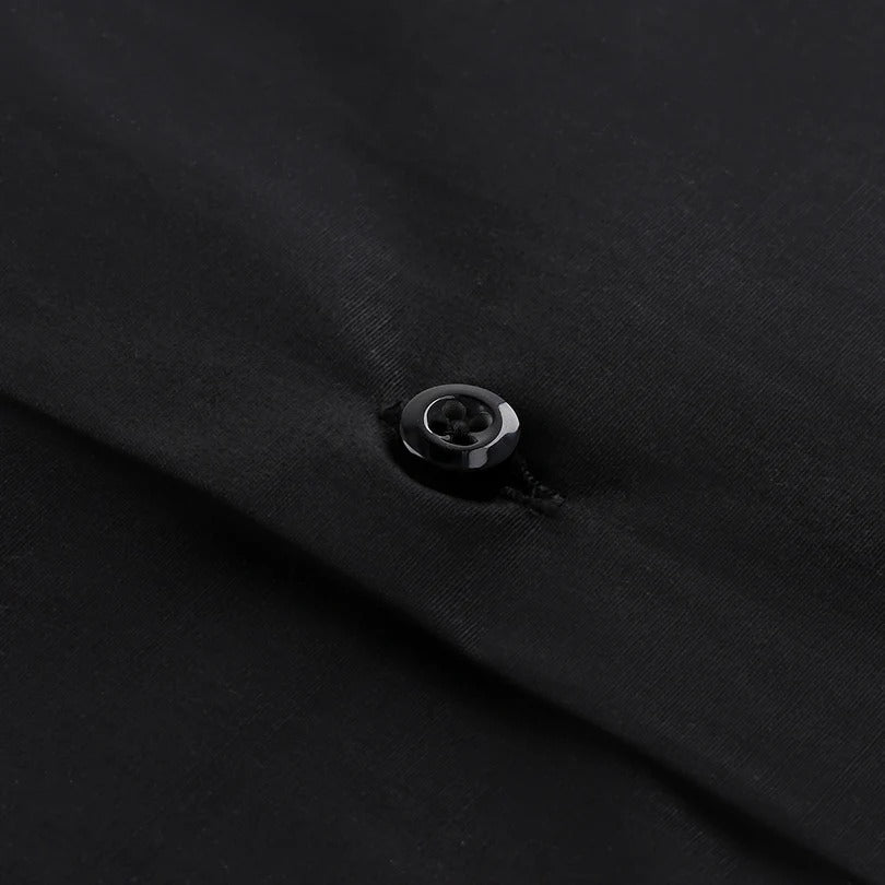 Classic Black Casual Shirt With Red Single Diagonal