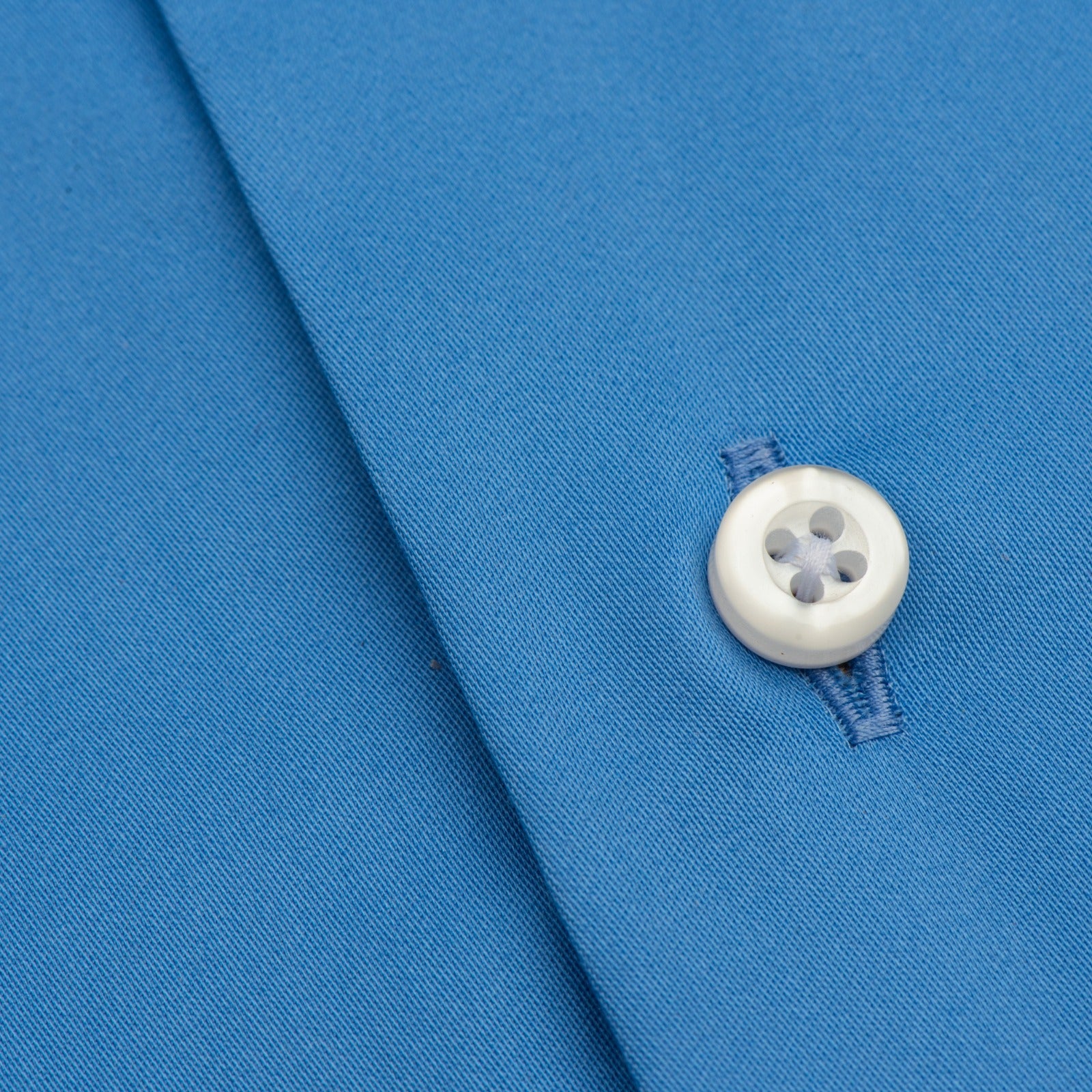Azure Blue Shirt with Signature Contrast Trim