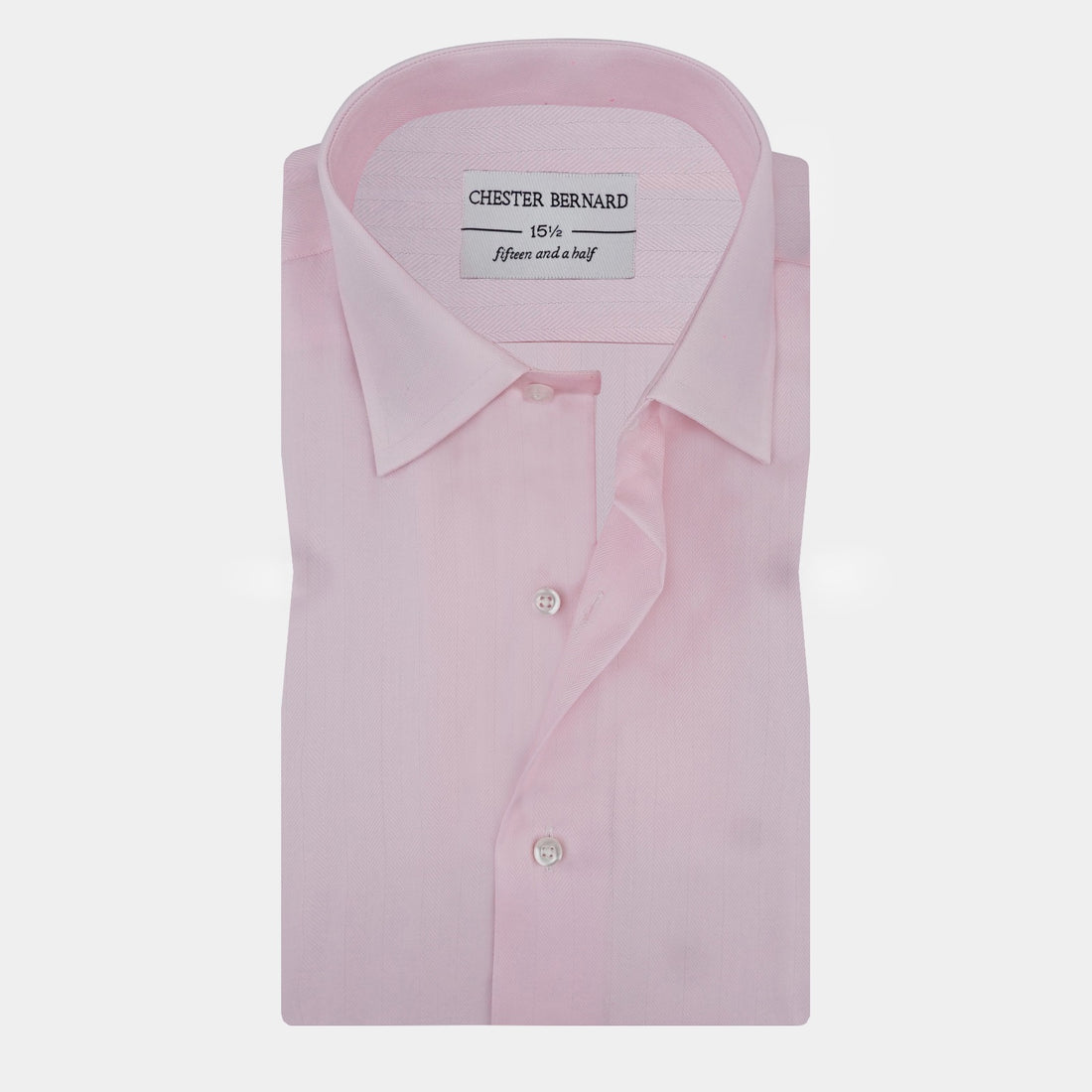 Blush Pink Herringbone Dress Shirt