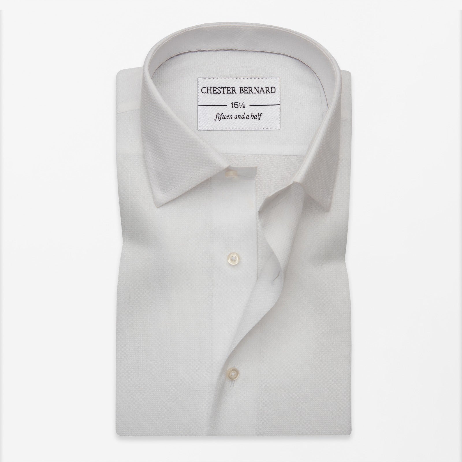 Classic White Textured Dress Shirt