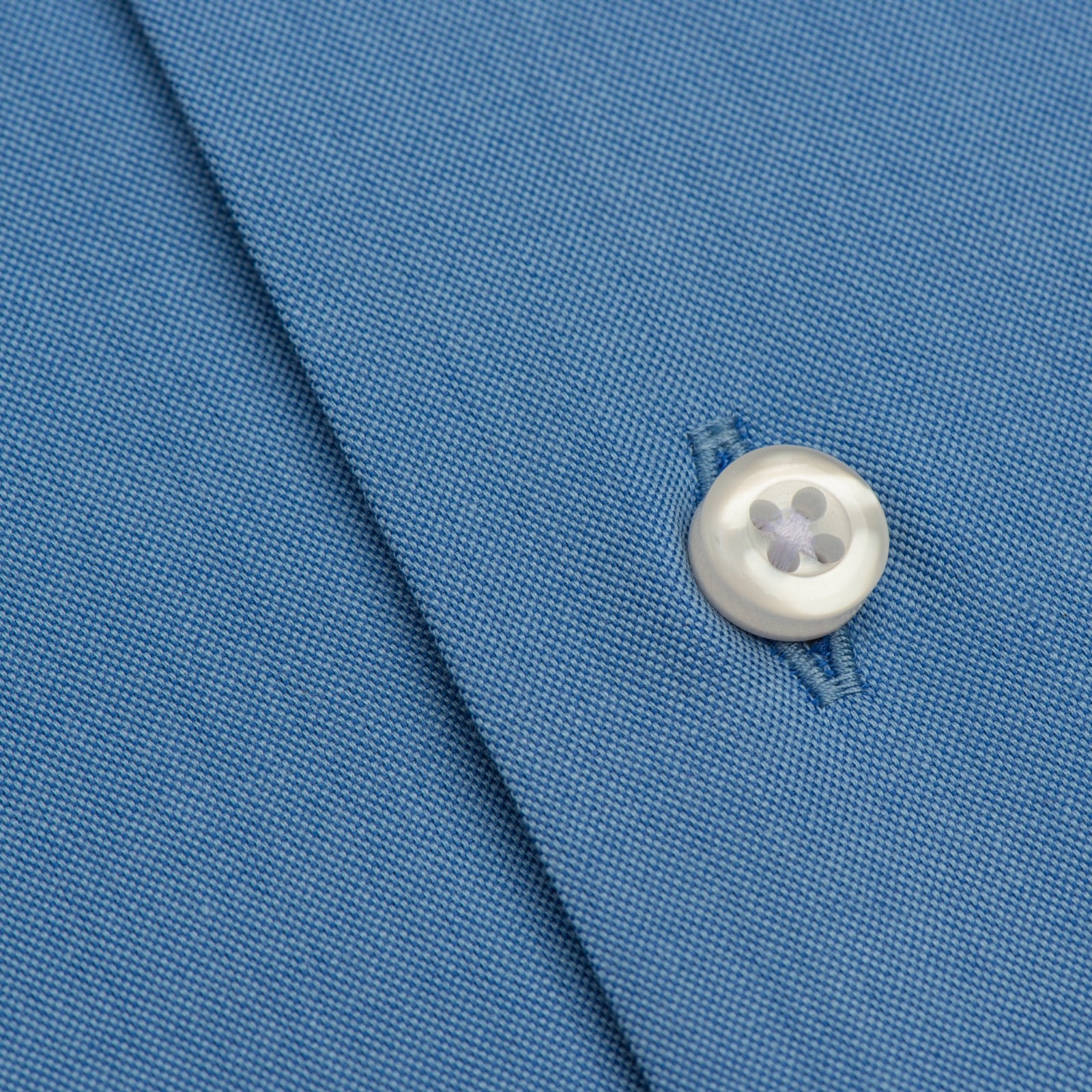 Sky Blue Cotton Shirt with Floral Contrast