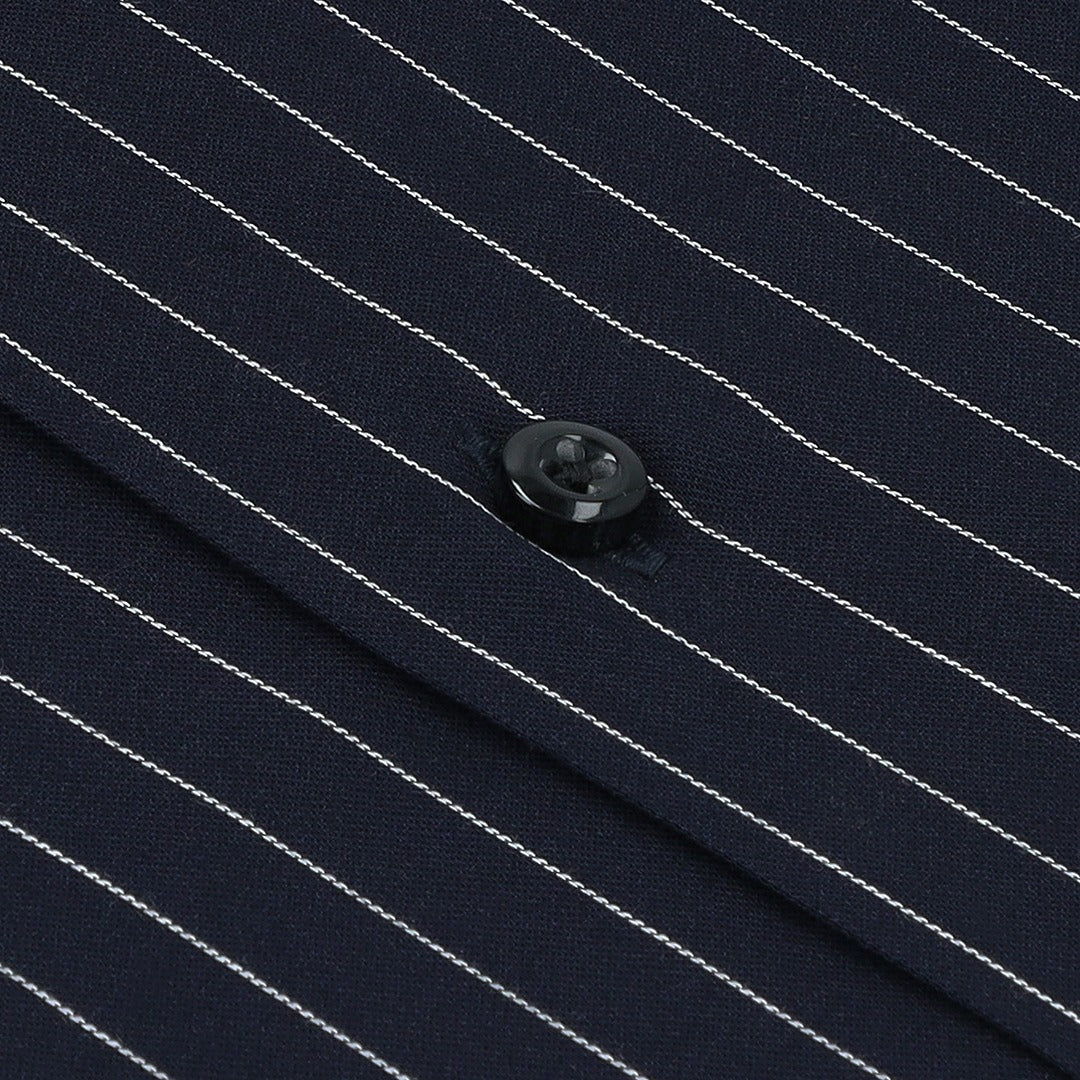 Navy White Pinstripe Dress Shirt