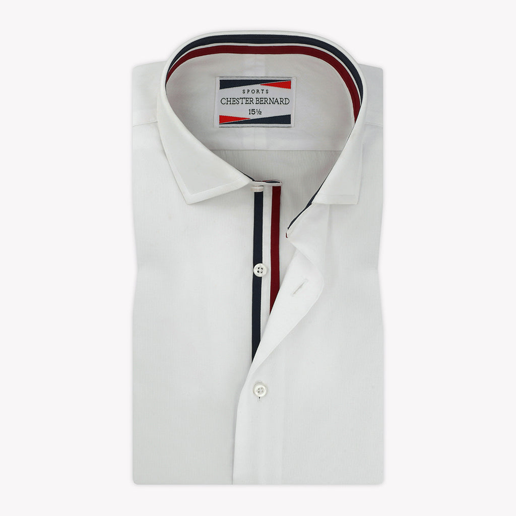 White Inlay Sports Collection Formal Shirt For Mens 1