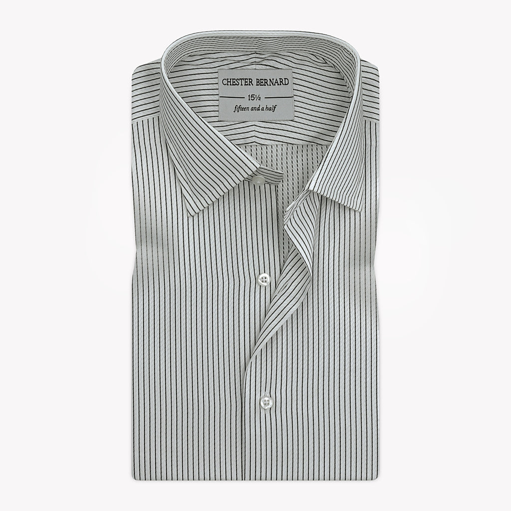 White Self Black Fancy Stripes Formal Shirt For Mens1