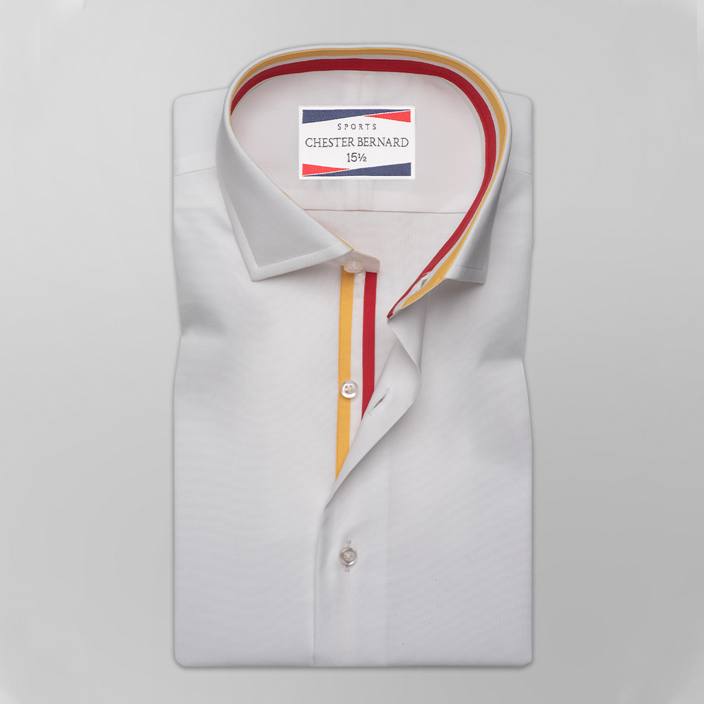 White With Yellow Red Inlay Shirt For Mens1