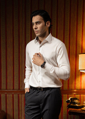 White Tri-Band Inlay Sports Collection Shirt OL-307