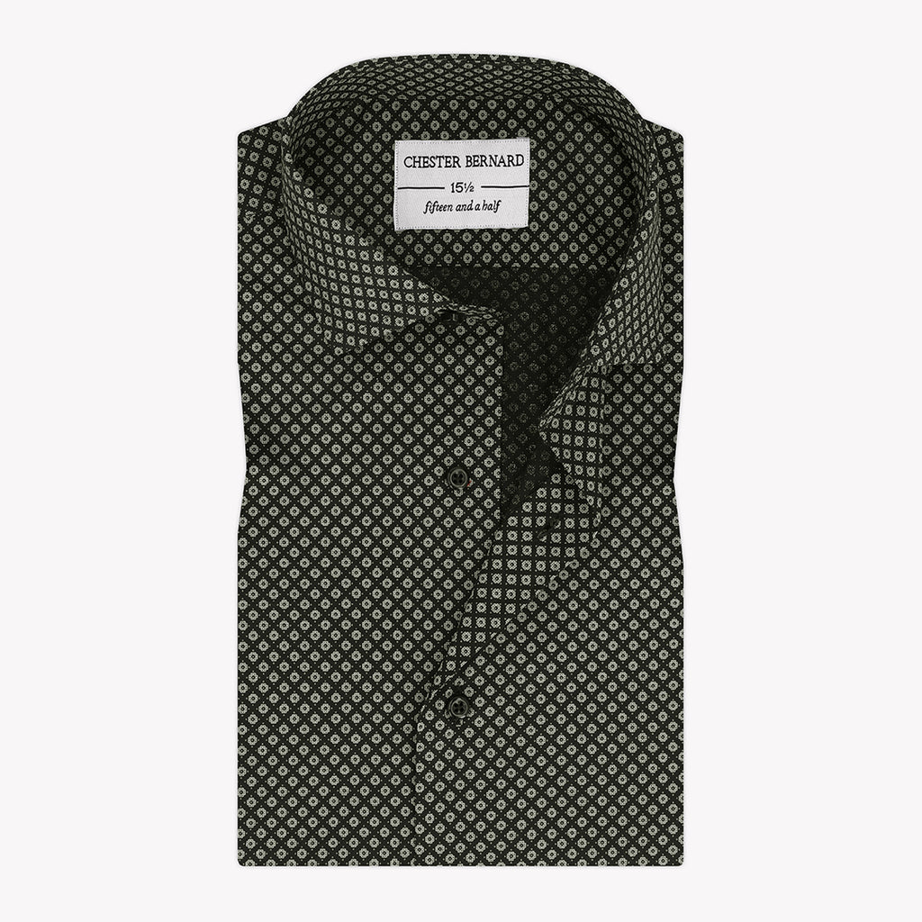 Black & White Casual Shirt with Polka Dots - Stylish Men's Shirt