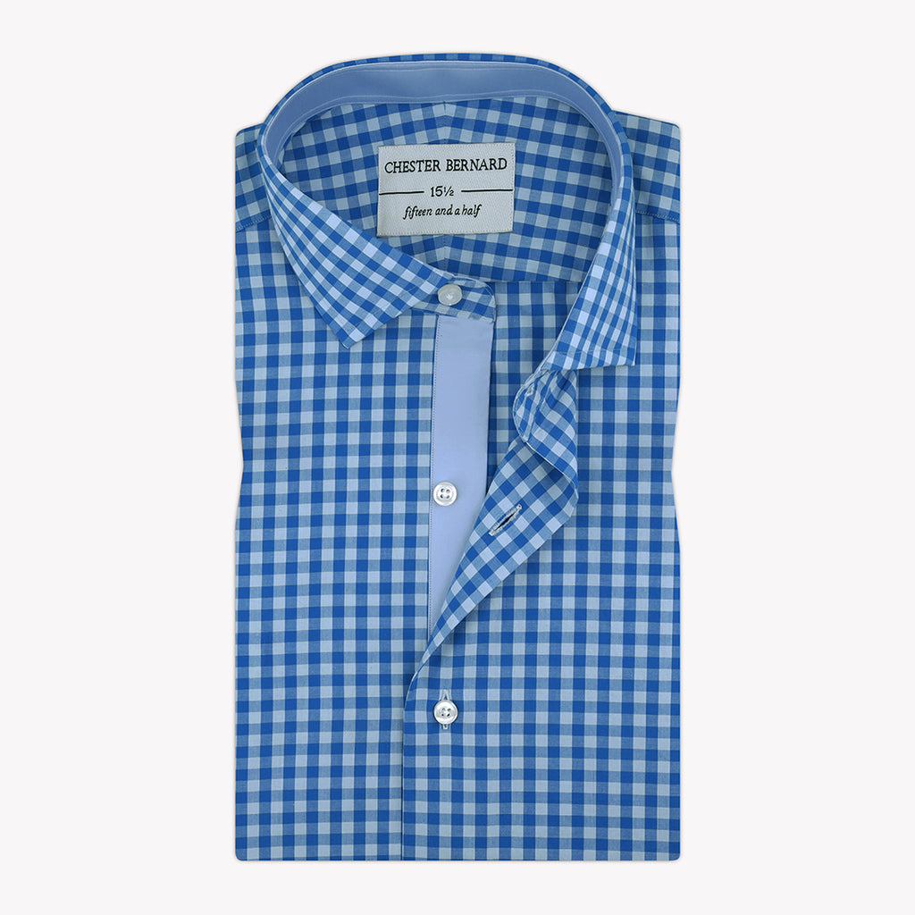 Blue Micro Checks Casual Shirt with Sky Blue Inlay - Stylish Men's Shirt