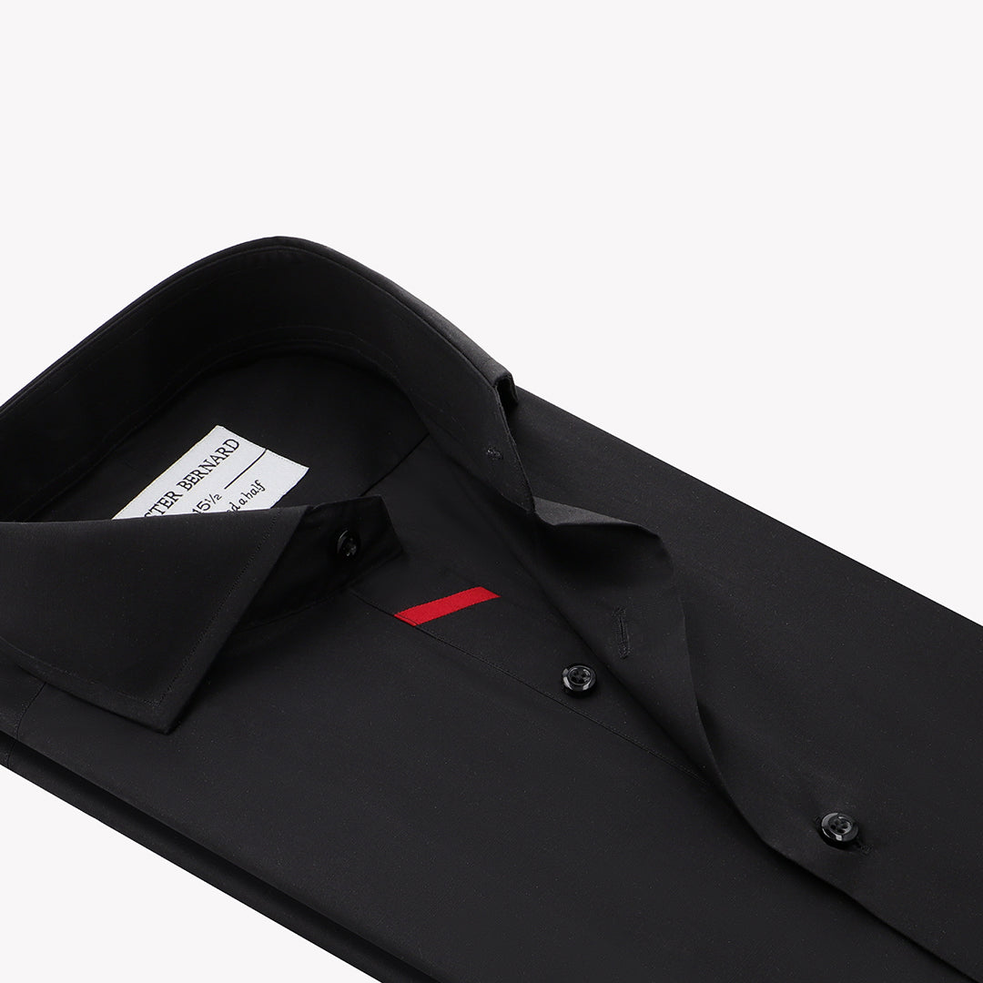 Classic Black Casual Shirt with Red Single Diagonal Design - Stylish Men's Shirt