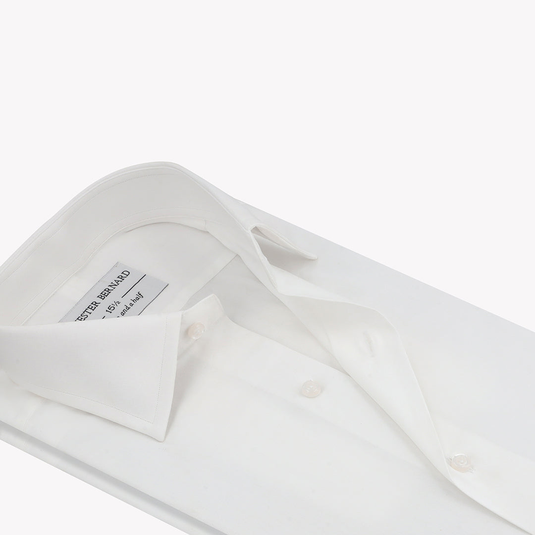Classic Pure White Shirt in Poplin - Elegant Men's Formal Shirt