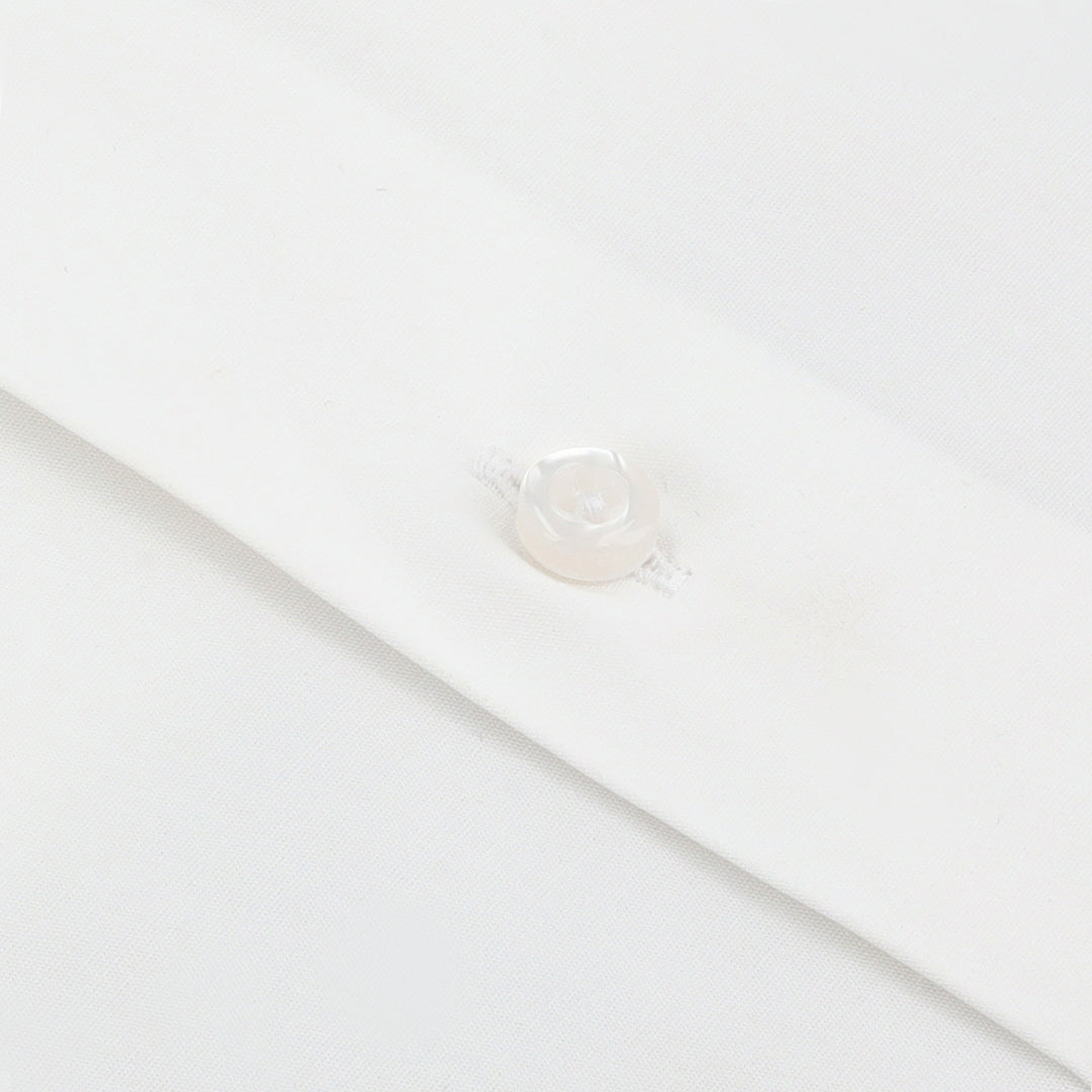 Classic Pure White Shirt in Poplin - Elegant Men's Formal Shirt