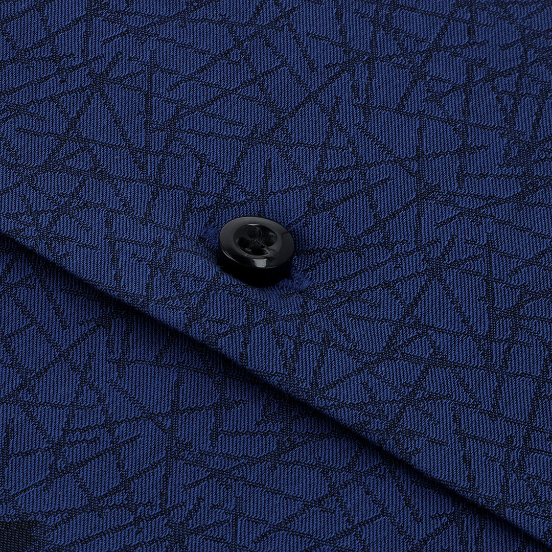 Royal Blue Casual Shirt with Polar Bear Print - Stylish Men's Shirt