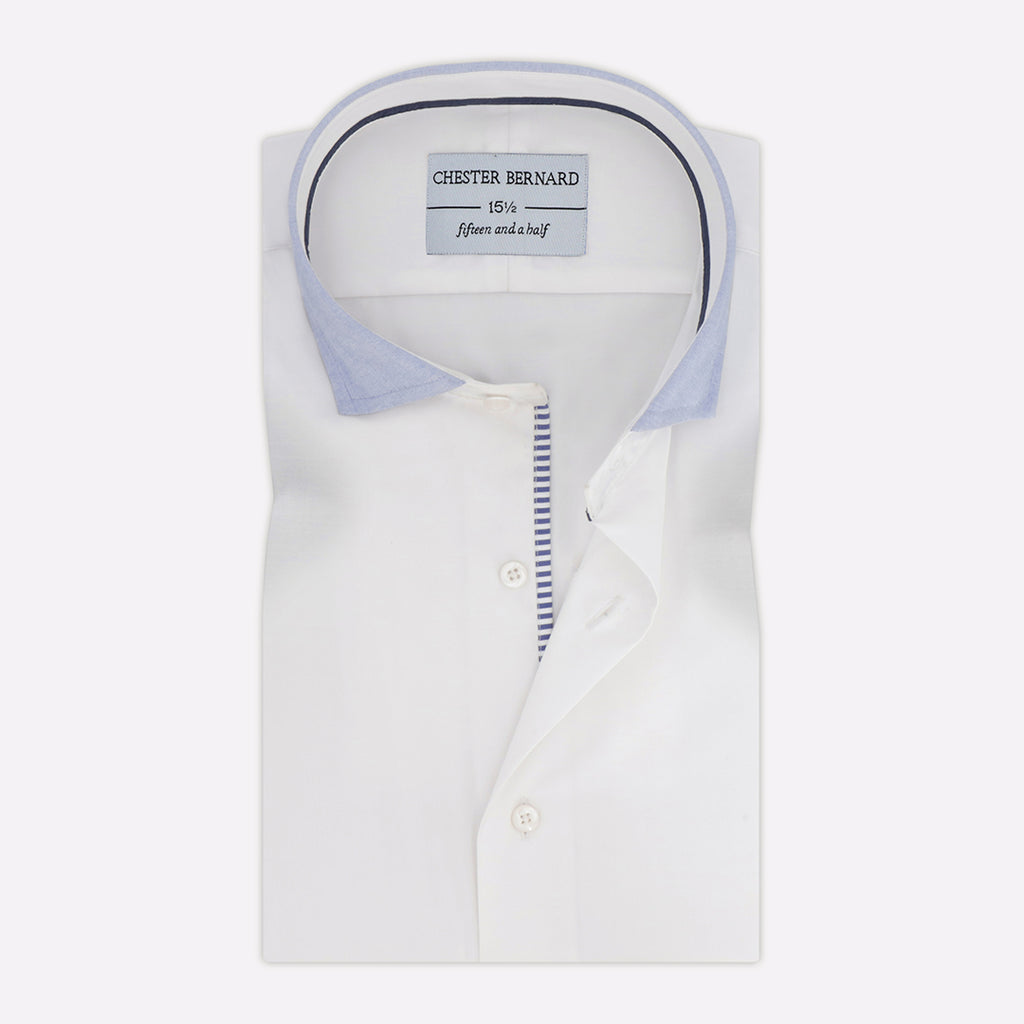 The playful white semi formal shirt BZR-2 OL-158