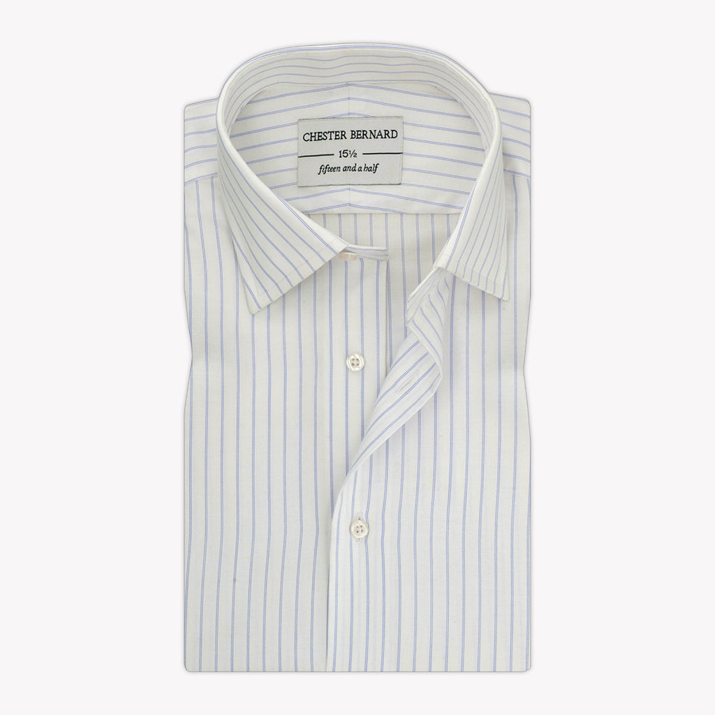 Summer Self Blue Pin Stripes White Formal Shirt 98/24